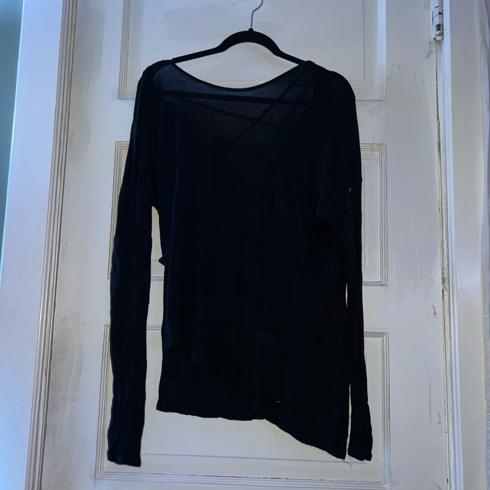 Long sleeve shirt with open back